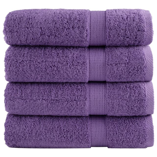 Berkfield Home Premium Shower Towels SOLUND 4 pcs Purple 70x140 cm 600 gsm - image 1