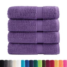 Berkfield Home Premium Shower Towels SOLUND 4 pcs Purple 70x140 cm 600 gsm - thumbnail 2