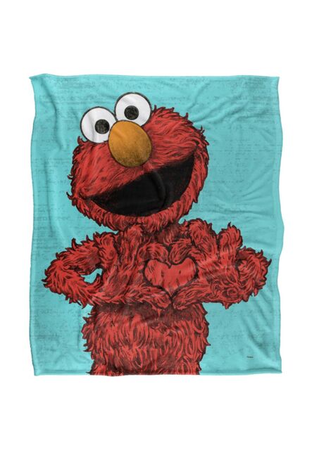 Sesame Street Elmo Painted Silky Touch Super Soft Throw Blanket 152 X 127 cm in White - image 1