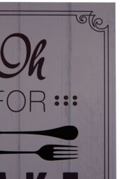 Orsina Oh For Fork Sake Wall Plaque, Humorous Typography On Rustic Wood Background, Quirky Kitchen Decor That Adds in Black - thumbnail 3