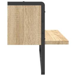 Berkfield Home Wall Shelf with Bar Sonoma Oak 65x25x30 cm in Brown - Size: 65 x 25 x 30 cm - thumbnail 5