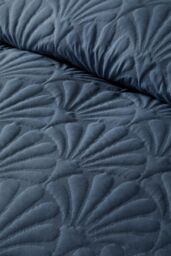 Serene 'Cavali' Pinsonic Microfibre Duvet Cover Set in Dark Blue - Size: Single - thumbnail 3