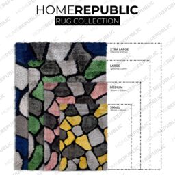 Home Republic Pebbles Carved Shaggy Textured Fluffy Rug in Yellow - Size: 60 cm x 100 cm - thumbnail 5