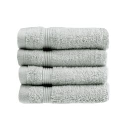 Allure Bath Fashions Luxury Zero Twist Egyptian Cotton Face Cloths - Pack of 4 in Light Grey
