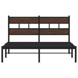 Berkfield Home Elegant Bed Frame without Mattress with Headboard Brown Oak 140x200 cm - thumbnail 4