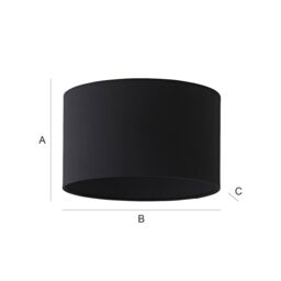 ValueLights Reni Black Fabric Easy Fit Drum Ceiling Lamp Shade - Size: Small - thumbnail 9
