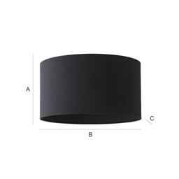 ValueLights Reni Black Fabric Easy Fit Drum Ceiling Lamp Shade - Size: Small - thumbnail 8