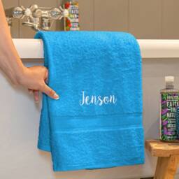 Duncan Stewart Personalised Luxury Cotton Bath Towel in Turquoise - thumbnail 1