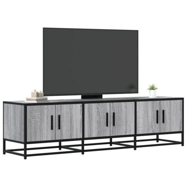 Berkfield Home TV Cabinet Grey Sonoma 150x35x41 cm Engineered Wood & Metal - Size: 150 x 35 x 41 cm - image 1