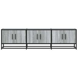 Berkfield Home TV Cabinet Grey Sonoma 150x35x41 cm Engineered Wood & Metal - Size: 150 x 35 x 41 cm - thumbnail 4