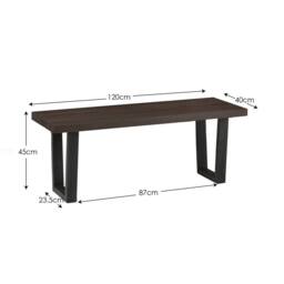 Cheshire Premium Kingsley Wooden Bench in Dark Oak with Gunmetal Frame in Dark Brown - thumbnail 3