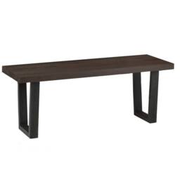 Cheshire Premium Kingsley Wooden Bench in Dark Oak with Gunmetal Frame in Dark Brown
