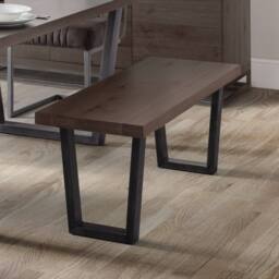 Cheshire Premium Kingsley Wooden Bench in Dark Oak with Gunmetal Frame in Dark Brown - thumbnail 2