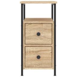 Berkfield Home Durable Bedside Cabinets 2 pcs Sonoma Oak 30x60x60 cm Engineered Wood in Light Brown - Size: 30 x 60 x 60 cm - thumbnail 6