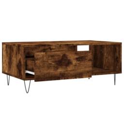 Berkfield Home Modern Coffee Table Smoked Oak 90x50x36.5 cm Engineered Wood in Brown - thumbnail 6