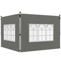 OUTSUNNY Gazebo Side Panels for 3x3(m) or 3x4m Pop Up Gazebo, Dark Grey - thumbnail 2