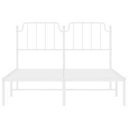Berkfield Home Metal Bed Frame with Headboard White 135x190 cm Double - thumbnail 6