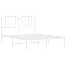 Berkfield Home Metal Bed Frame with Headboard White 135x190 cm Double - thumbnail 5