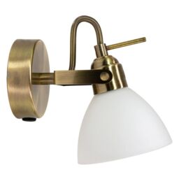 Happy Homewares Contemporary & Chic Wall Spot Light with Switch & Glass Shade in Metallic Gold - thumbnail 4