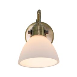 Happy Homewares Contemporary & Chic Wall Spot Light with Switch & Glass Shade in Metallic Gold - thumbnail 6