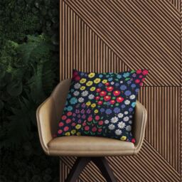 Warren Reed - Designer Multicoloured Flower Pattern Outdoor Cushion in Red - Size: 60 cm x 60 cm - thumbnail 2