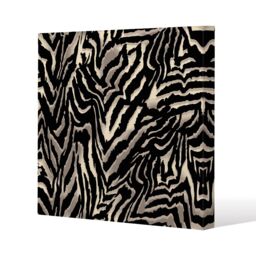 Benjamin Tate Design Gold Zebra Print Slim Style Canvas Print 50x50cm in Natural - Size: 50x50 cm - thumbnail 1