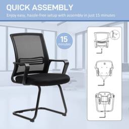 STILVORA Ergonomic Meeting Chair with Sled Base in Black - thumbnail 9