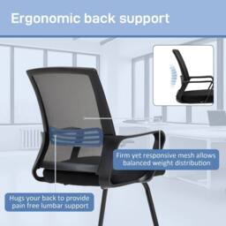 STILVORA Ergonomic Meeting Chair with Sled Base in Black - thumbnail 6