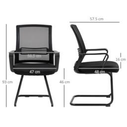 STILVORA Ergonomic Meeting Chair with Sled Base in Black - thumbnail 3
