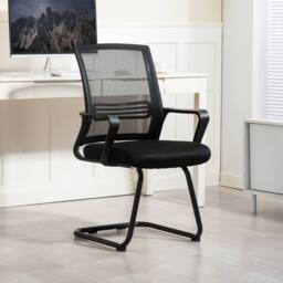 STILVORA Ergonomic Meeting Chair with Sled Base in Black - thumbnail 2