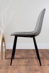FurnitureboxUK Santorini Brown Round Dining Table & 6 Corona Black Leg Chairs in Grey - thumbnail 9