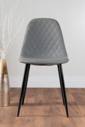FurnitureboxUK Santorini Brown Round Dining Table & 6 Corona Black Leg Chairs in Grey - thumbnail 8