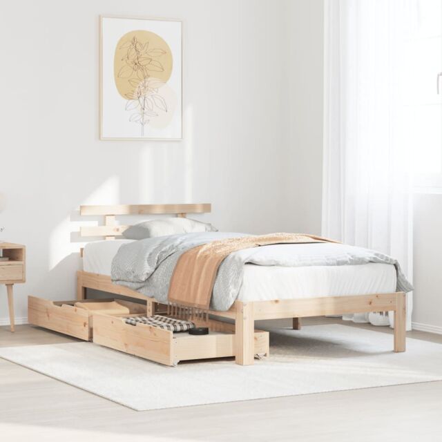 Berkfield Home Bed Frame with Drawers without Mattress 90x200 cm in Brown - image 1