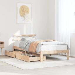 Berkfield Home Bed Frame with Drawers without Mattress 90x200 cm in Brown - thumbnail 1