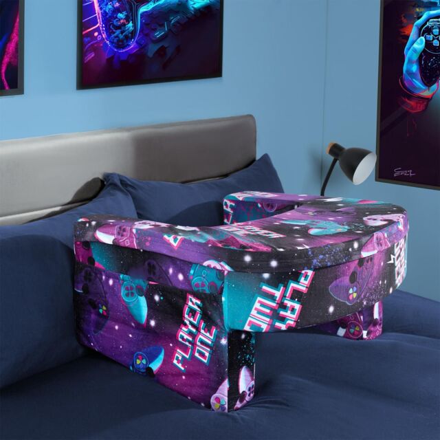 OHS Gaming Print Laptop Cushion Armrest Soft Foam Reading Pillow in Purple - image 1