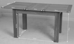 Thats Furniture Hampton 120-160cm Oak Extending Dining Table & 6 Lola Leather Chairs in Black - thumbnail 8