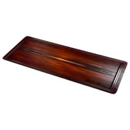 FLAVORA Wood Grain Non Slip Cushioned Floor Mat in Brown - Size: 100 cm diameter