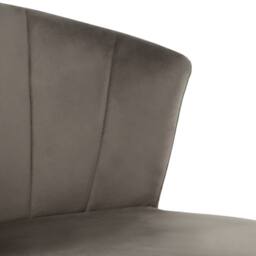 Genesis Ella Velvet Accent Chair Curved Back Upholstered Modern Chair in Silver - Size: 1 Seater - thumbnail 2