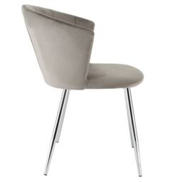 Genesis Ella Velvet Accent Chair Curved Back Upholstered Modern Chair in Silver - Size: 1 Seater - thumbnail 5