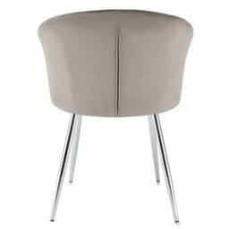 Genesis Ella Velvet Accent Chair Curved Back Upholstered Modern Chair in Silver - Size: 1 Seater - thumbnail 6