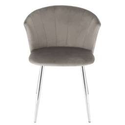 Genesis Ella Velvet Accent Chair Curved Back Upholstered Modern Chair in Silver - Size: 1 Seater - thumbnail 4