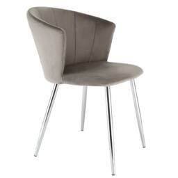 Genesis Ella Velvet Accent Chair Curved Back Upholstered Modern Chair in Silver - Size: 1 Seater - thumbnail 7