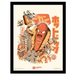 Ilustrata Great Hot Dog Framed Poster in Orange - thumbnail 1