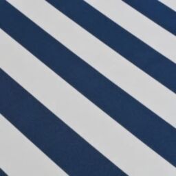 Berkfield Home Folding Awning Manual Operated 600 cm Blue/White in Blue - thumbnail 5