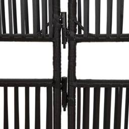 Berkfield Home Room Divider 6 Panels Black Poly Rattan - thumbnail 7
