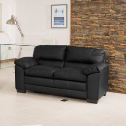 Artemis Home Genoa 2 Seat Sofa in Black - thumbnail 1