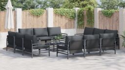 Berkfield Home Garden Sofa Set 13 pcs Anthracite Steel - thumbnail 6