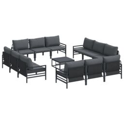 Berkfield Home Garden Sofa Set 13 pcs Anthracite Steel - thumbnail 2