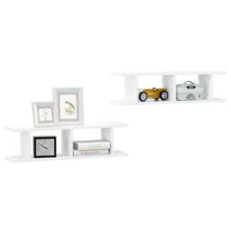Berkfield Home Sturdy Wall Shelves 2 pcs White 75x18x20 cm Engineered Wood - Size: 75 x 18 x 20 cm - thumbnail 1