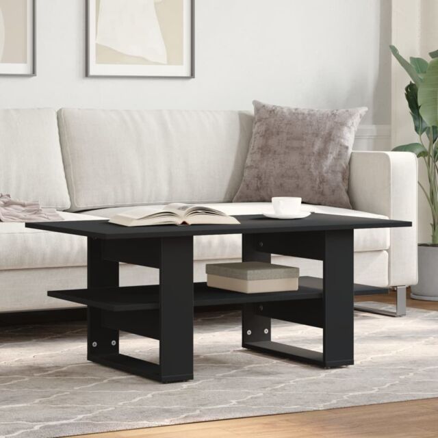 Berkfield Home Coffee Table Black 102x55x42 cm Engineered Wood - Size: 102 x 55 x 42 cm - image 1